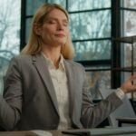 Calm Caucasian middle-aged adult woman mindfulness mature business female relaxed lady businesswoman