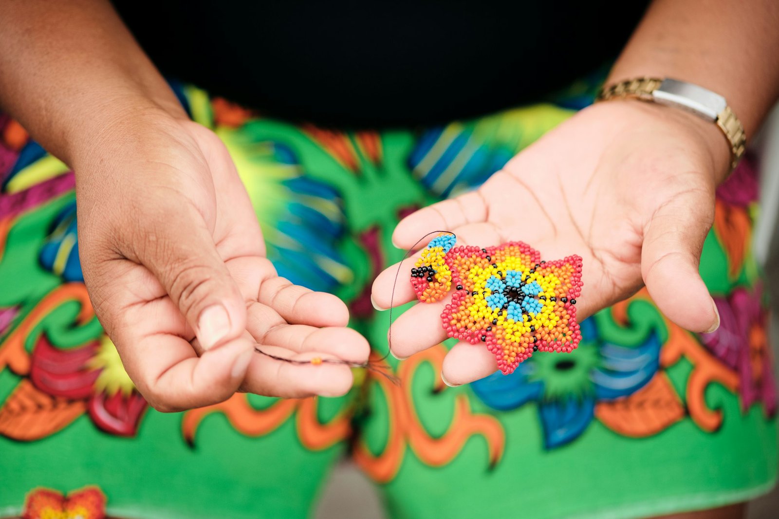Indigenous People Crafting Souvenirs For Sale