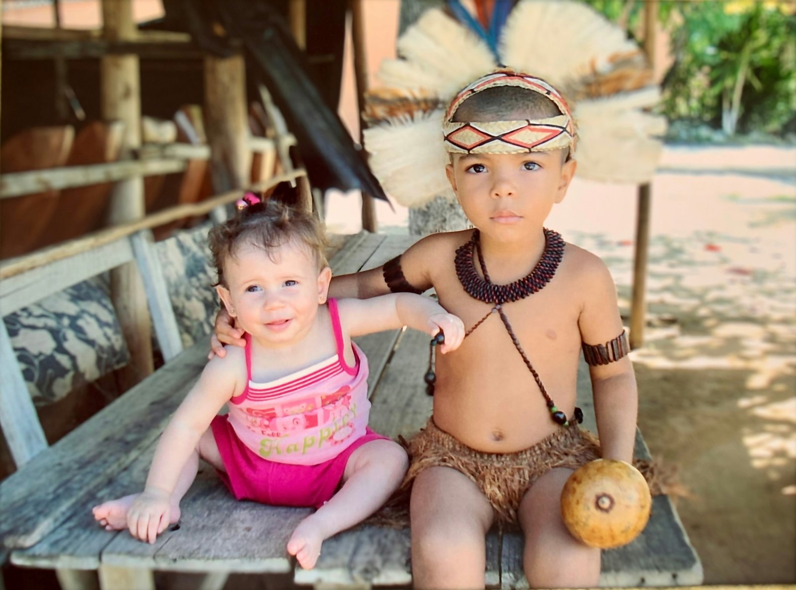 White child and indigenous child